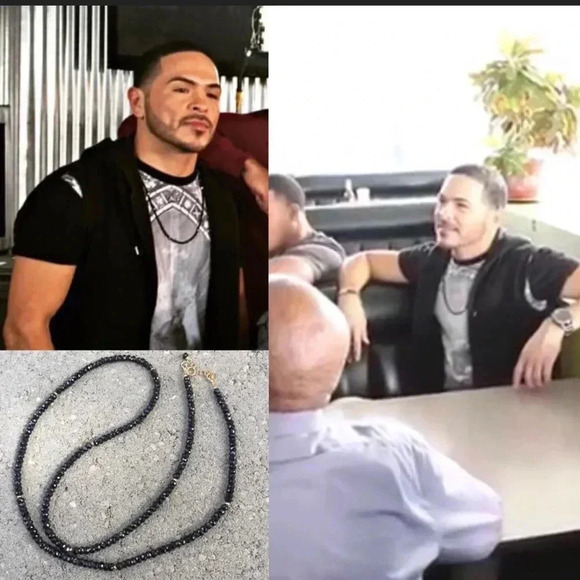 Unisex Necklace,Black Spinel,Black Long Necklace,featured On Chocolate City 2 - Picture 4 of 5